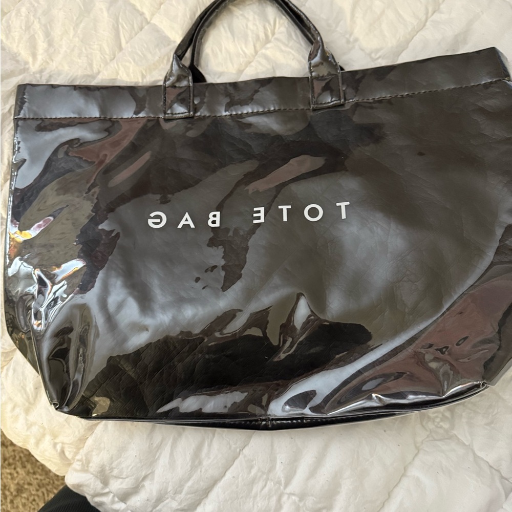 Glossy Black Tote Bag
